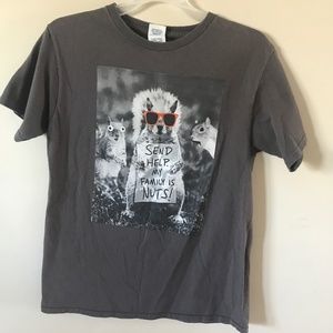 Send Help My Family is Nuts Youth Tee Shirt. Gray. Large